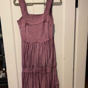 Anthropologie rayon plum dress size L or 10/12